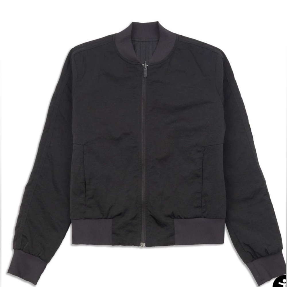 lululemon athletica Classic Black Bomber Jacket